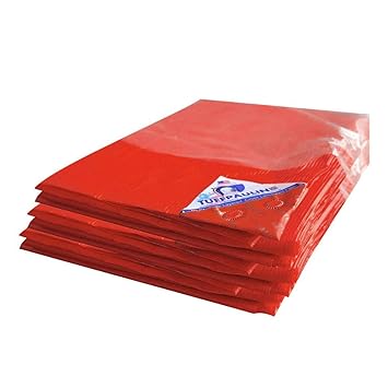 TUFFPAULIN 6FT X 6FT 120 GSM Red Extra Strong Virgin Tarpaulin Tirpal Tadpatri Tharpai Thadika Mulching Sheet, UV Resistant Eyelets, 100% Waterproof, 6 Layer 3D Rib Technology