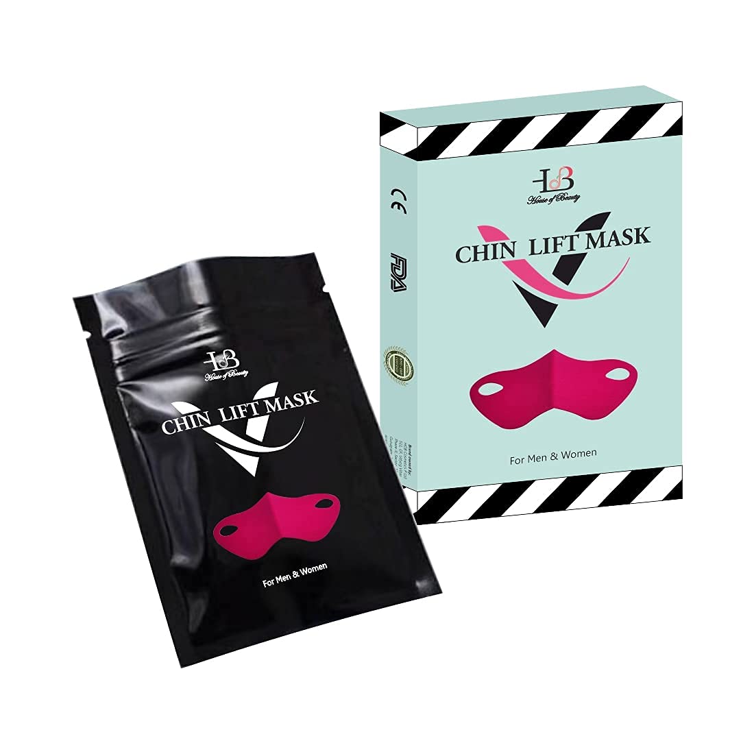 House of Beauty V Chin Lift Mask, Help in Double Chin Reducer, Skin Firming and Tightening, Reusable Masks for Facial Treatment (2 times Reuse)