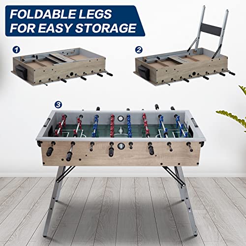 48-Game-Room-Size-Folding-Foosball-Table-Foldable-Space-Saving-Table-Soccer-Game-w2-Balls-for-Home-Arcade-Game-Room-Family-Game-Night-Perfect-for-Kids-Adults-Easy-Assembly 48 Game Room Size Folding Foosball Table Foldable Space Saving Table Soccer Game w2 Balls for Home Arcade Game Room Family Game Night Perfect for Kids Adults Easy Assembly