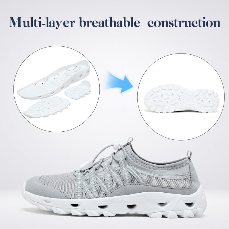 Image of SOBASO Water Shoes Quick Dry Lightweight Swim Shoes for Men Ideal Hiking Water Shoes Fishing Shoes River Shoes Beach Shoes Men Durable Comfortable Design