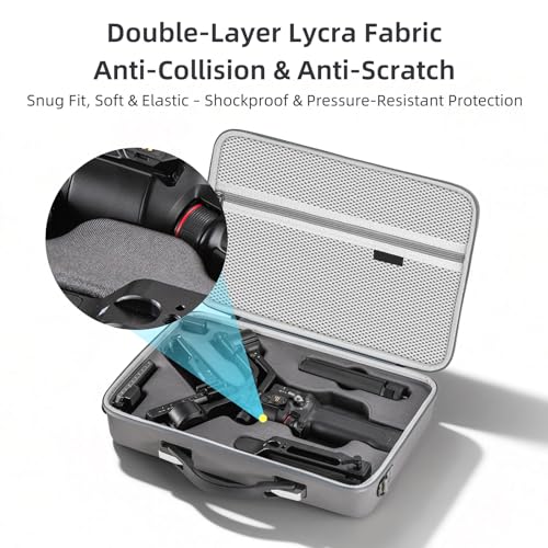 Image of RS 5 Carrying Case for DJI Ronin RS 5 Accessories, Portable PU Leather Protective Hard Shell Storage Case Travel Shoulder Bag for DJI Ronin RS 5 Combo Gimbal Stabilizer, Waterproof and Shockproof