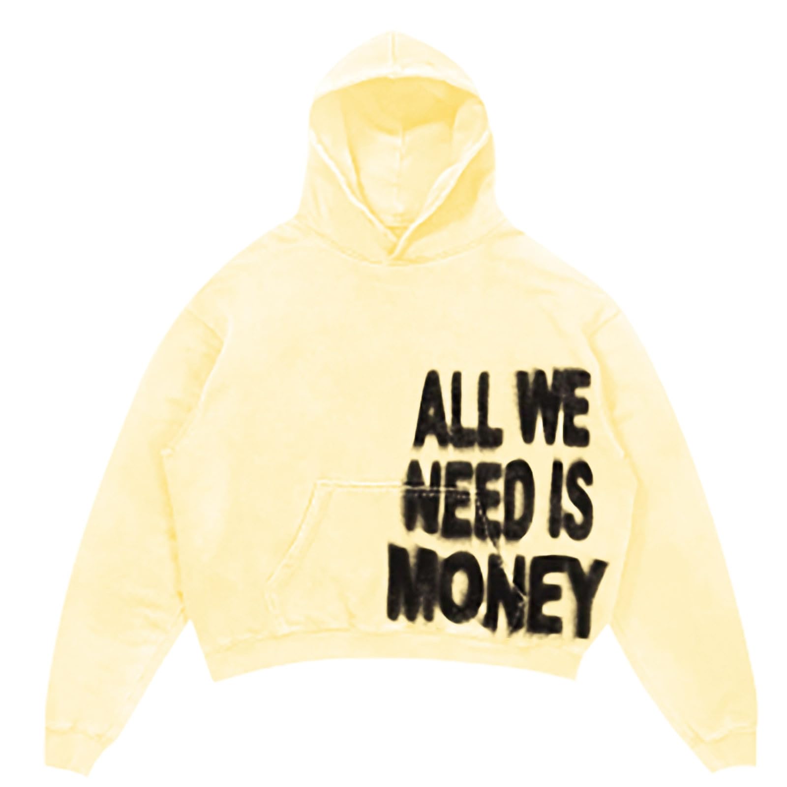 Generisch Felpa con cappuccio oversize da uomo con stampa di lettere hip-hop, casual, in morbido misto cotone, ideale per streetwear e tempo libero