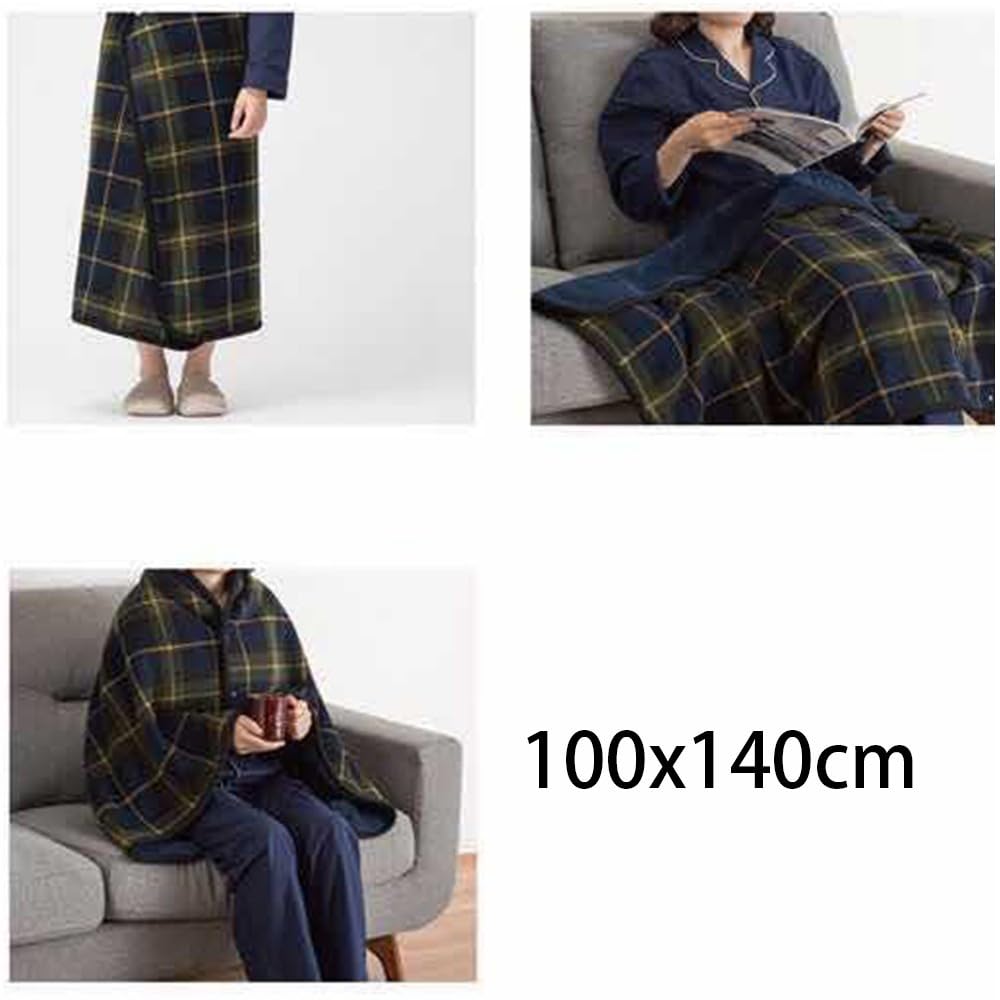 Genérico Chal De Cuadros para Mujer, Manta Cálida De Invierno para Usar, Chal Suave con Forro Polar, Cárdi De Bufanda De Punto Multifuncional, Adecuado para Sofá, Automóvil Y Hogar (A)