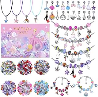 Victlov 126 Pieces Charm Bracelet Making Kit, DIY Craft for Girls, Unicorn/Mermaid Crafts Gifts Set for Arts and Crafts for Girls Teens Ages 8-12