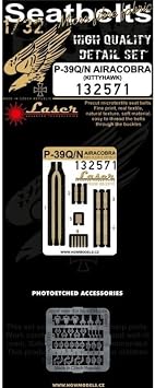 HGW 132571 1/32 أحزمة الأمان لـ P-39Q / N Airacobra قبل القطع بالليزر Kittyhawk
