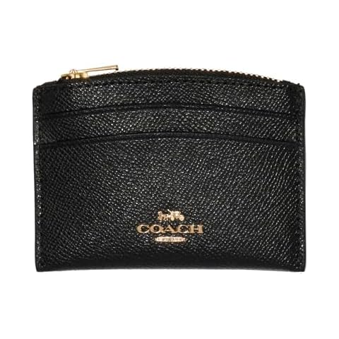 Coach Black Cross Grain Leather Card Case Cover