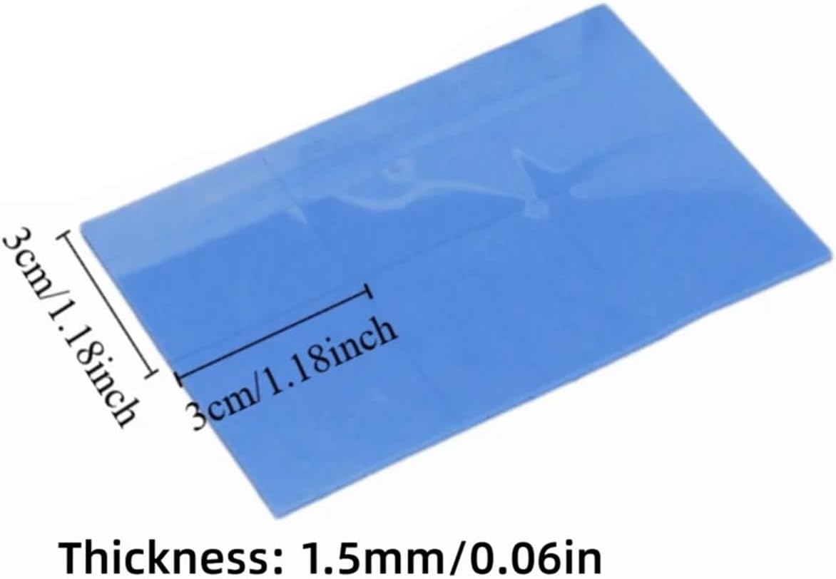 Thermal Conductive Silicone Pads 50PCS 30mm*30mm*1.5mm Heat Resistant Thermal Pad 4W/mK High Conductivity Silicone Material Laptop Heatsink