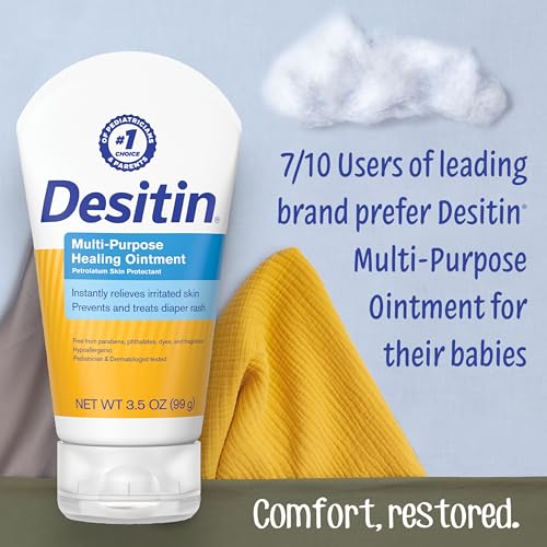 Desitin Skin Protectant And Diaper Rash Ointment Multi-Purpose With Vitamins A & D, Travel Size, 3.5. Oz Tube - Thumbnail 2