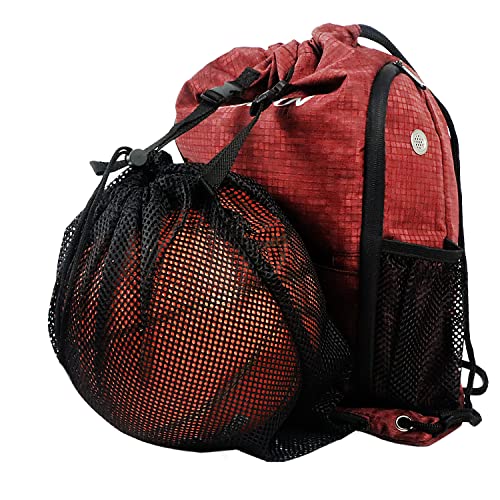 FULFUN Mochila De Basquete Com Cord&atilde;o, Bolsa Esportiva Para Academia Compartimento Sapatos E Dois...