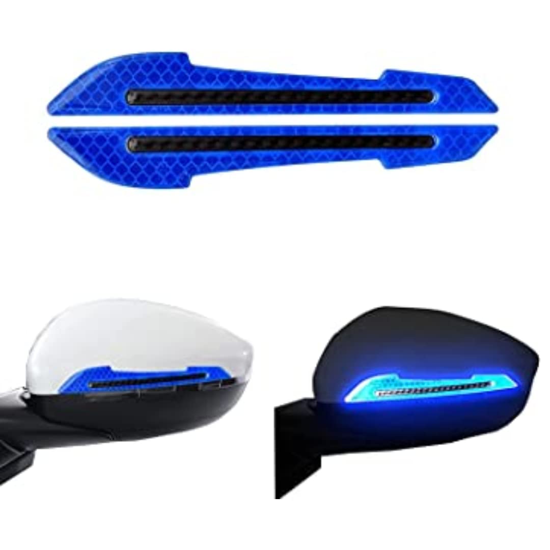 Sulfar Safety Reflective Tape - Set of 4, Car Door Sticker Reflective Warning Strip Stickers, Anti-Collision Safety Reflective Decal Tape, Universal & Conspicuity Open Auto Decals | LED | Blue-image-37
