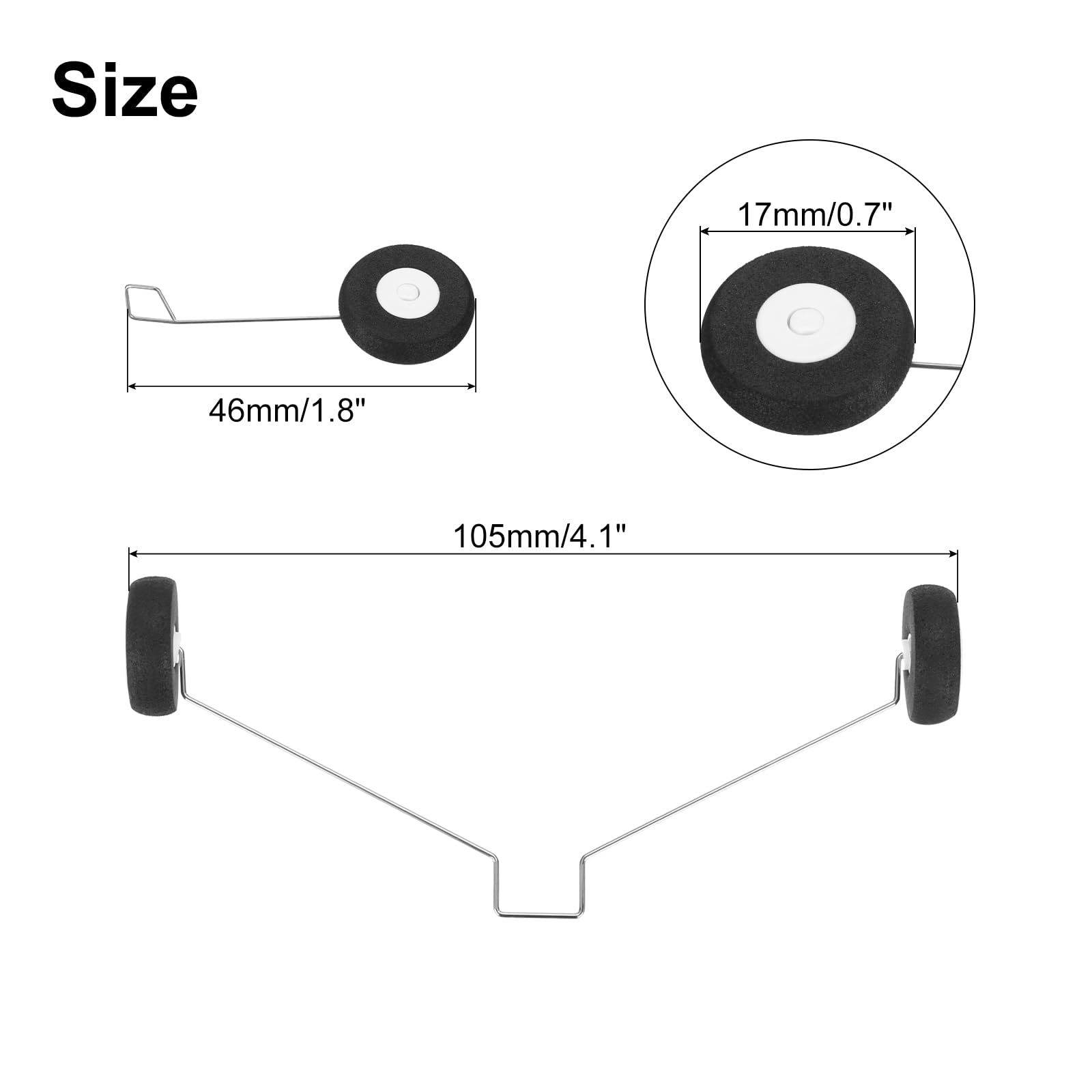 MECCANIXITY 1 Set RC Airplane Landing Gear Wheels for Toys Airplane Accessories RC Aircraft DIY Parts RC Plane Jet Replacement
