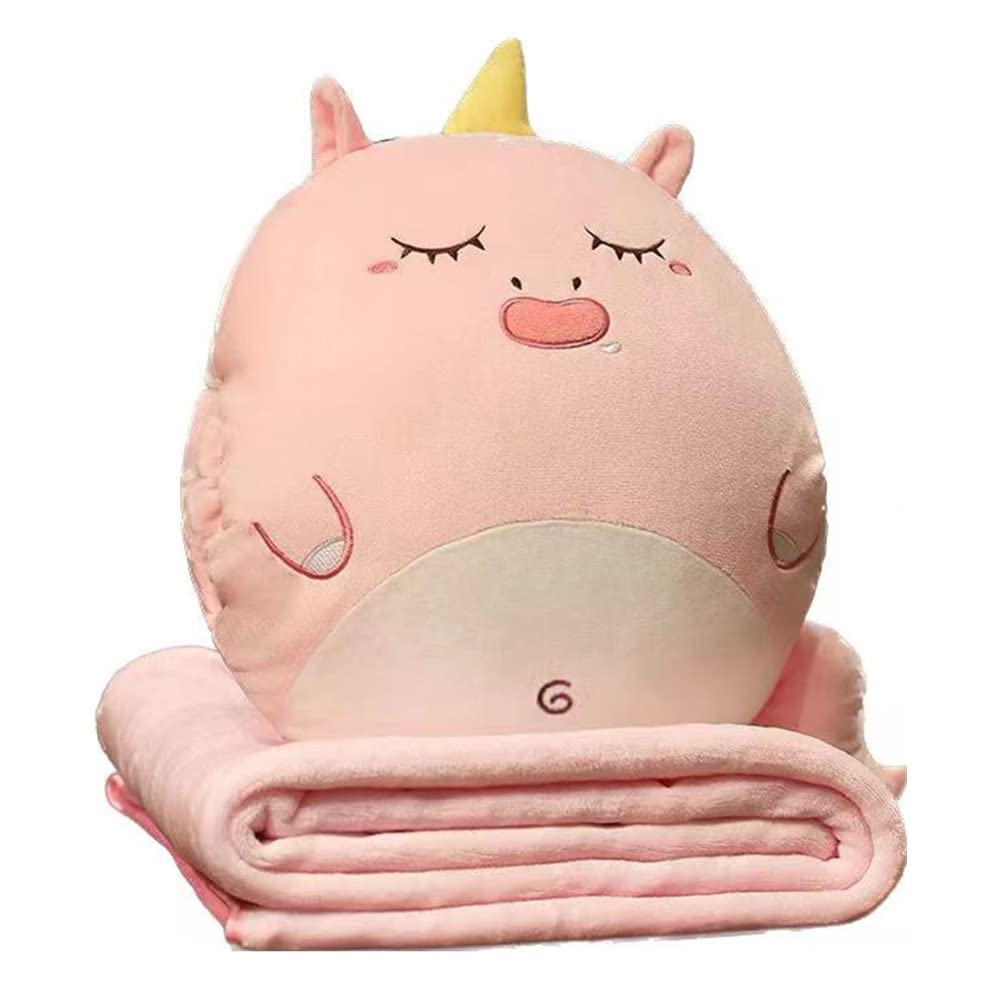 YGMXZL Travel Blanket and Pillow, 3 in 1 Plush Toy, Blanket and Hand Warmer, Foldable Blanket Extend Throw for Home, Office, Car, Sofa (Pigs, L)