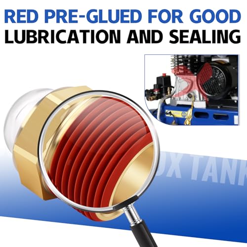 Boltigen 1/2 NPT Hex Head Domed Oil Sight Glass, Brass Bulls Eye Sight Glass Liquid Level Gauge Oil Indicator Window for Air Compressor Gearbox Tank