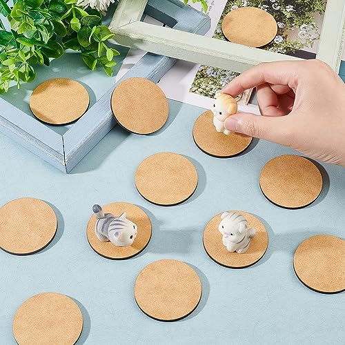 FINGERINSPIRE 30 Pcs Wooden Slices Discs 5cm Round MDF Bases for DIY Miniatures Circle Wood Sheet Unfinished Wood Pieces for DIY Keychain Painting Craft Round Slices for Halloween Christmas Decor - Image 3