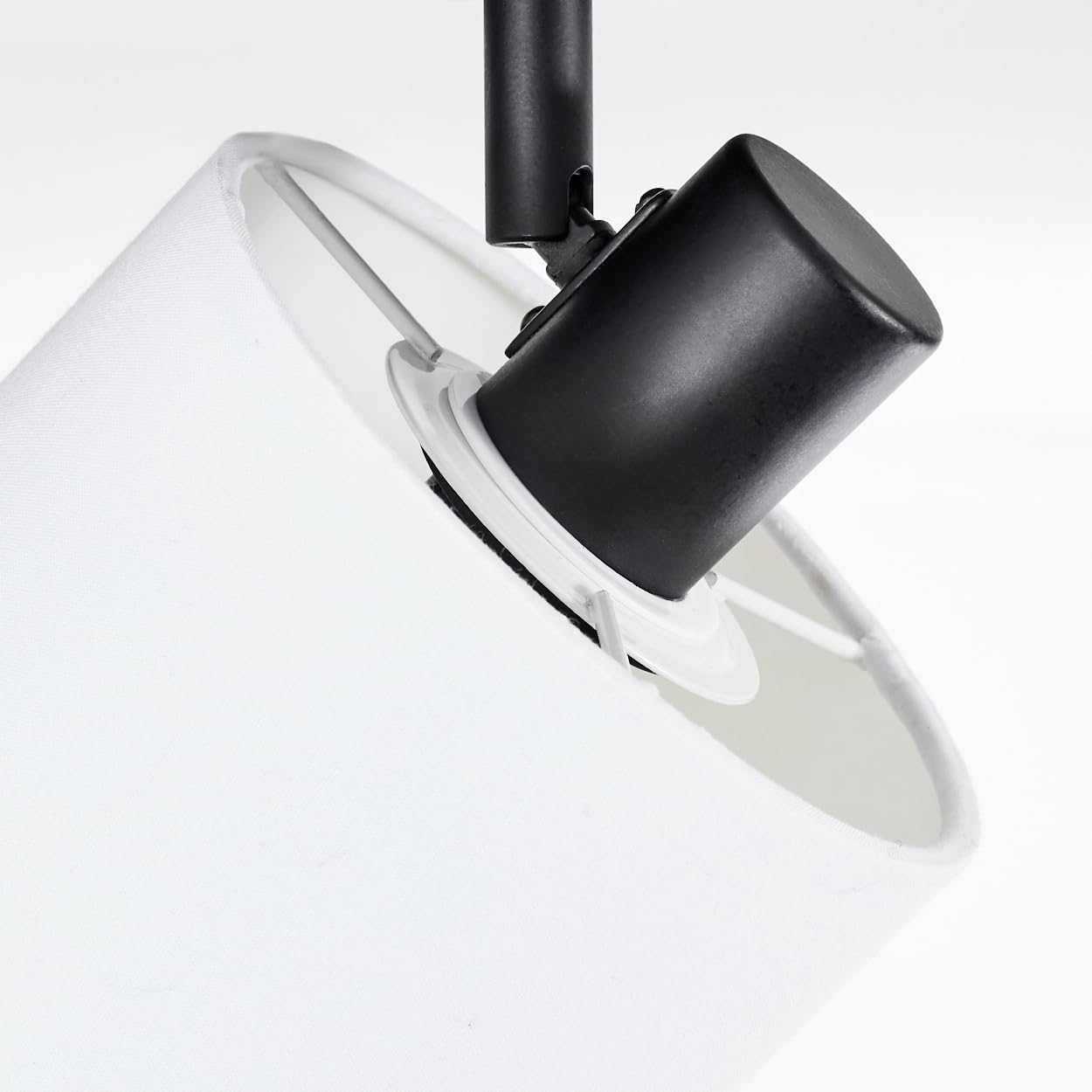 HOFSTEIN Lámpara de techo Bassagoda, lámpara de techo de metal/tela en negro/blanco, lámpara ajustable de diseño moderno (pantallas de 12 cm de diámetro), 2 x E14, comedor, salón, dormitorio, cocina