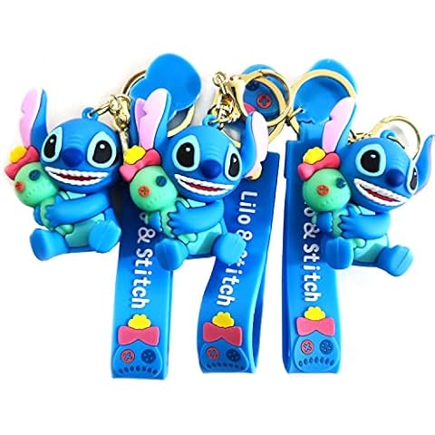 Keychain Pendant 1PCS 7cm Stitch Design Keyring Game Cartoon Character Key Pendant Accessories for Car Bag Luggage 1PCS Cover