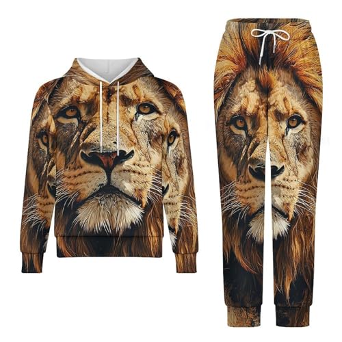 Boy Girl Clothes Outfits Kids Long Sleeve with Pants 2PCS Clothing Set, Lion Vintage4