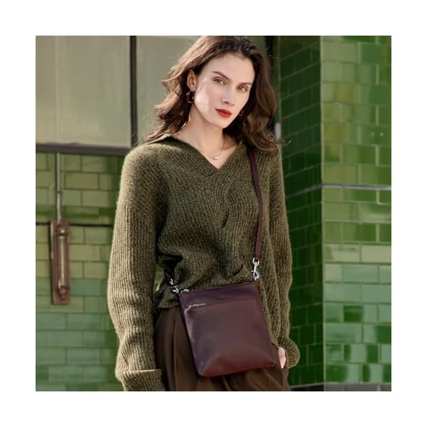 befen Genuine Leather Small Crossbody Purses for Women Travel Cross Body Bags Lightweight with Adjustable Shoulder Strap