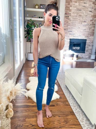 SySea Womens Summer Loose Knit Shirts Sleeveless Halter Neck Sweater Tank Tops4