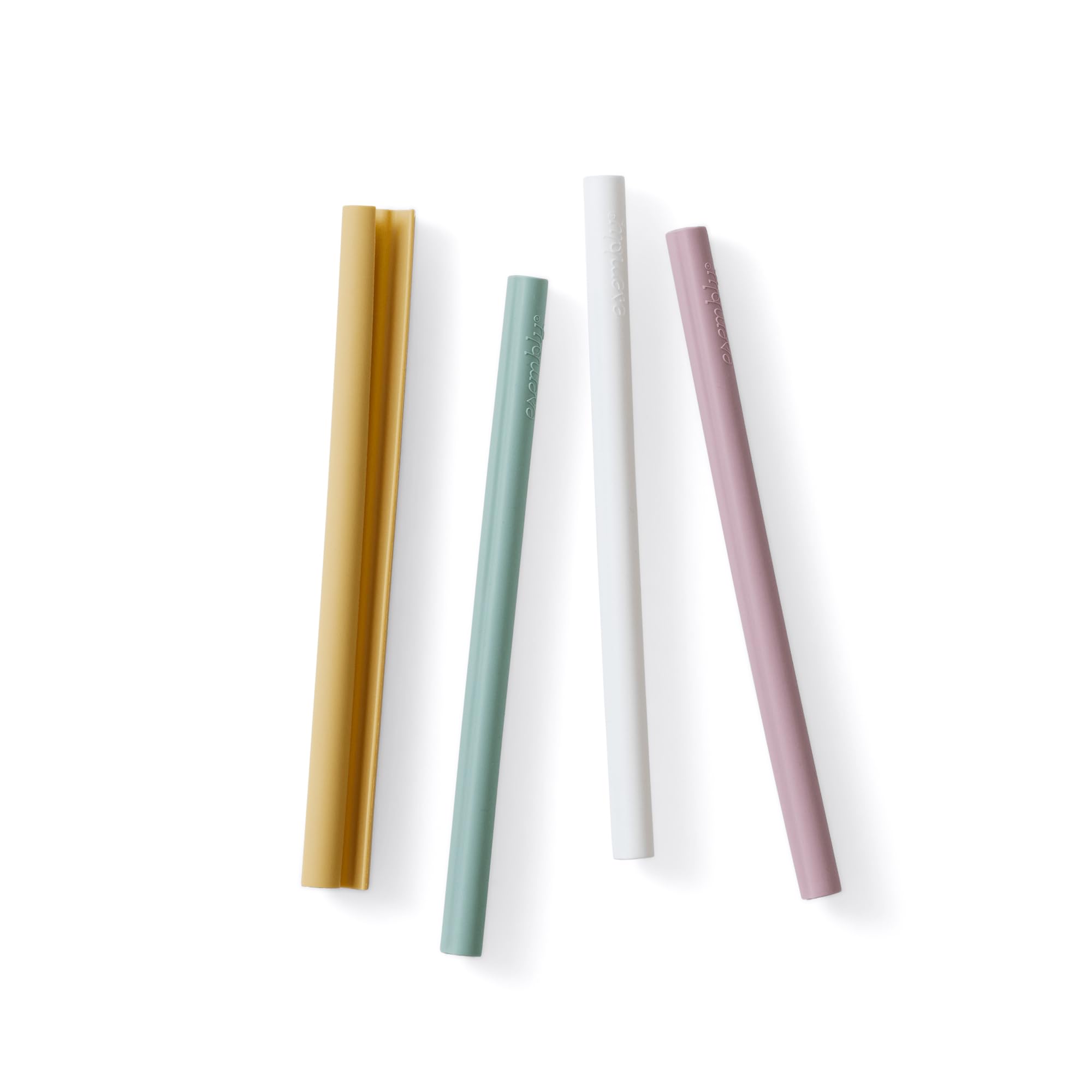 Esembly Reusable Silicone Straws - Easy-Open & Clean Design | BPA-Free, Hot & Cold Drink Compatible | 4-Pack Sustainable Sippers - Straws Only