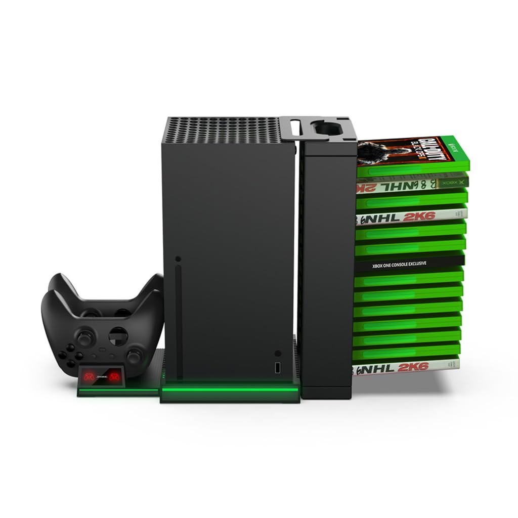 X Controller Charging Dock Twin Station & Storage Disc Bracket Console Stand Game Rack Storage Organizer