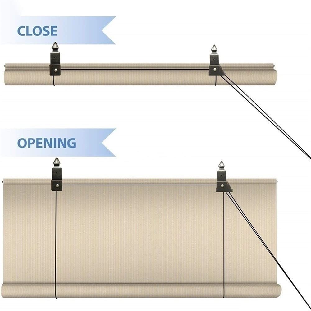 exproyzk Volets roulants extérieurs, Volets roulants avec 80% de Protection Contre Les UV, Dimensions personnalisées Disponibles(4' Wx5' H)
