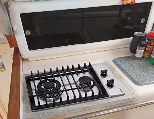 Anlyter 12 Inch Gas Cooktop, 2 Burners Built-in Gas Stovetop Stainless Steel Gas Stove Top LPG/NG Convertible Dual Fuel Sealed Gas Hob - Image 6