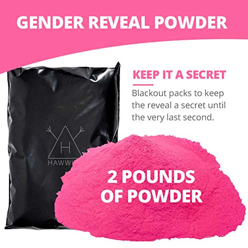 Hawwwy Colorful Powder for Gender Reveal Powder Burnout Baby Girl Announcement Colored Tannerite Surprise Holi Fun Game Motorcycle Exhaust Car Tires Truck Photography Packets (Pink 2lbs)