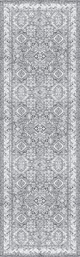 Rugland 2'6X8' Runner Rug - Stain Resistant Entryway Rug, Anti Slip Backing Hallway Runner Rug, Boho Vintage Tribal Area Rugs(Tpr12-Grey, 2'6X8') #TOP1