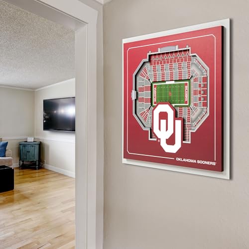 Image of YouTheFan Officially-licensed NCAA Stadium Series 3D Wall Art - multi-layer team stadium replica, detailed sports fan gift, indoor decor