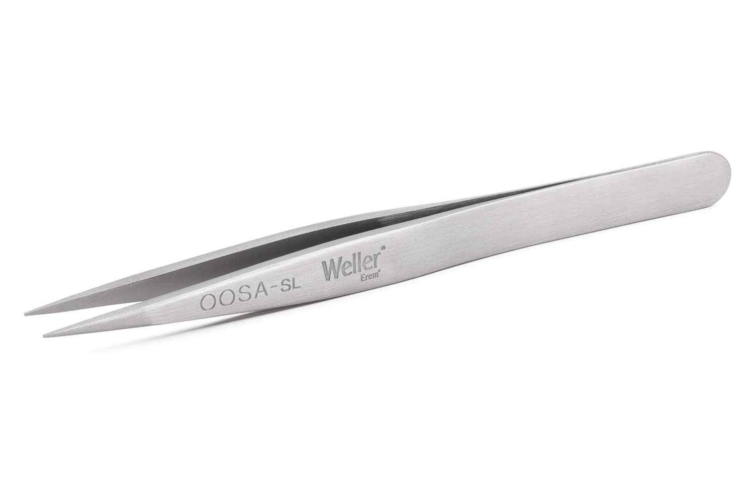 Weller Erem OOSASL Precision Tweezers with Pointed Tips, 120 mm, Silver - Image 2