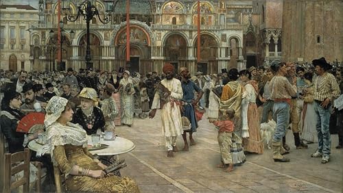 Cuadro de lienzo de la Piazza di San Marco por William Logsdail para pared de hogar 60x90cm