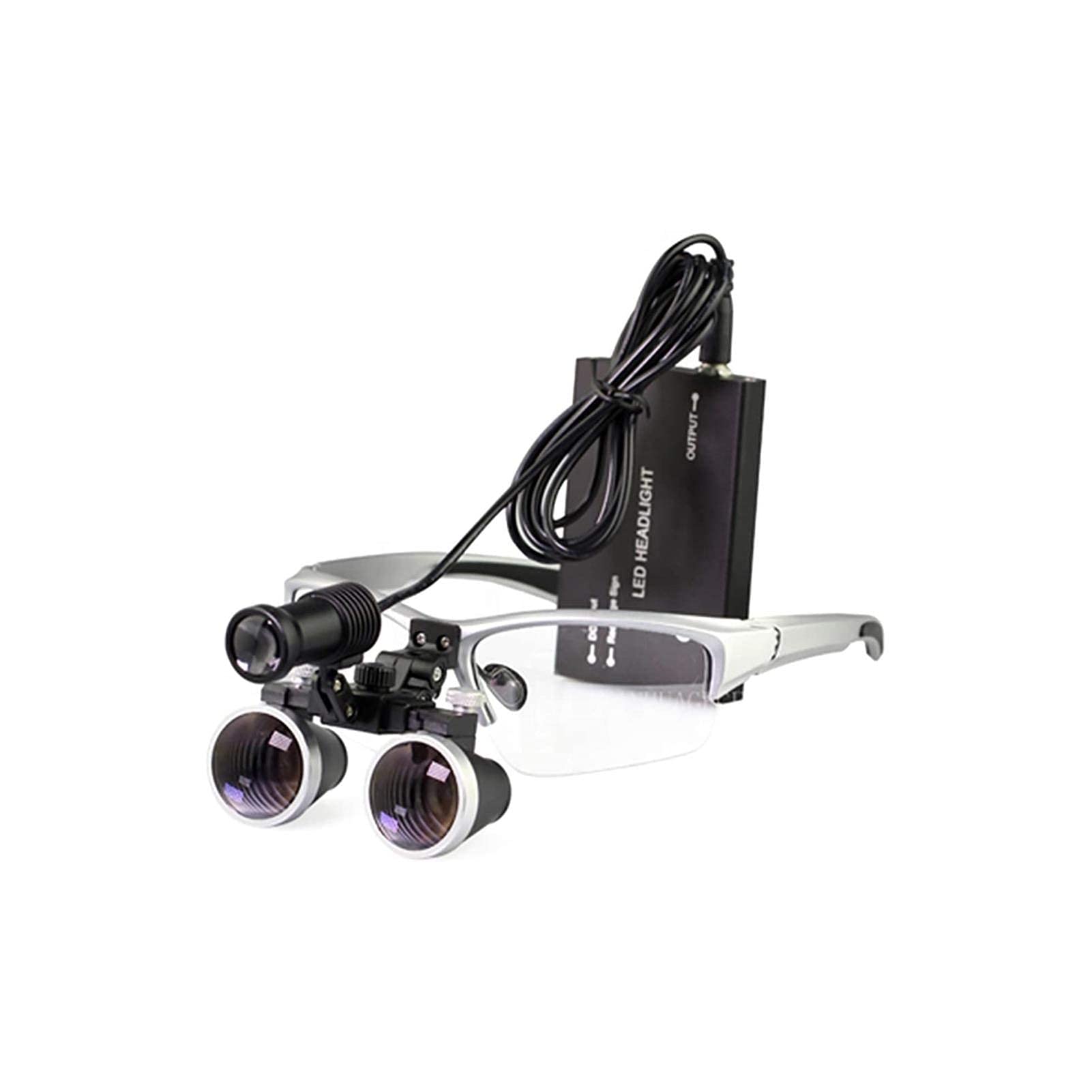 asdchZen Dental Loupes Head Mountlighted Magnifying Glasses Led Surgical Headlight Dental Loupe 2.5X Magnification Surgical Loupes For Stomatology Gynecology Brain Surgery And Ophthalm