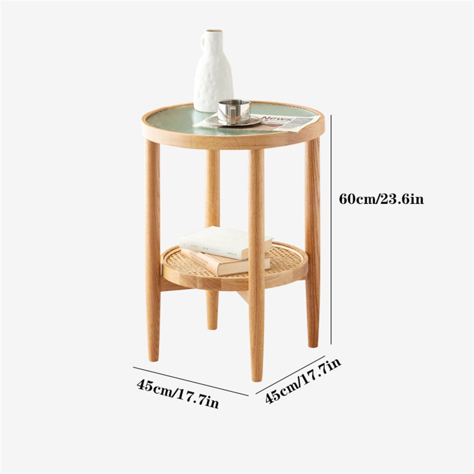 Amazon｜ソファサイドテーブル、モダンな木製コーヒーテーブルガラス