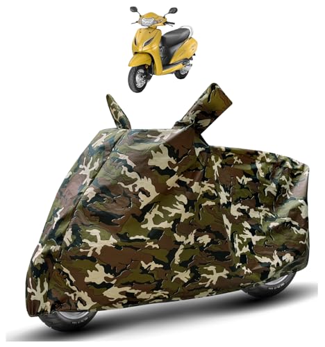 Image of Auto Hub Waterproof Scooty Cover Compatible with Activa 5G Dustproof, UV Protection Two Wheeler Scooty Activa 5G Cover - Army Print
