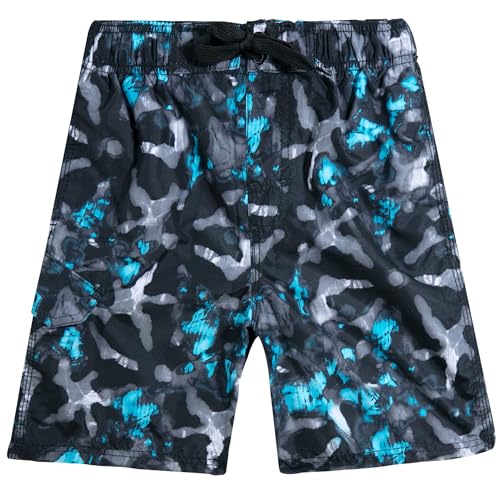Image of Kanu Surf Boys' Victor Stripe Quick Dry Beach Board Shorts Swim Trunk