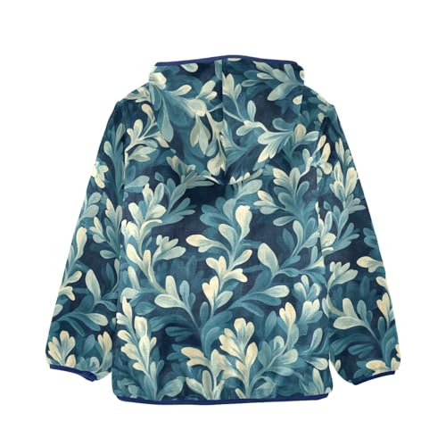 Underwater Sea Plants Girls Fleece Jacket Girls Fall Jacket Girls Zip Up Hoodie Girls Sherpa Jacket 2-10T2