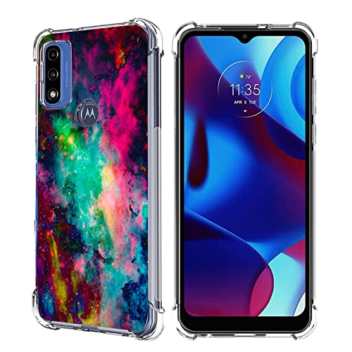 Beaucov Case for Moto G Pure/Moto G Power 2022/G Paly 2023, Colorful Universe Sky Drop Protection Shockproof Case TPU Full Body Protective Scratch-Resistant Cover for Motorola Moto G Pure