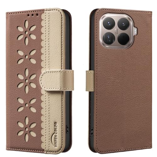 Étui Xiaomi Redmi Note 13 5G antichoc marron rabat portefeuille