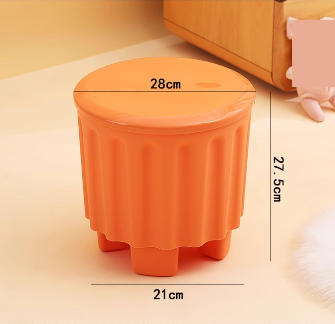 Ottomana Salón Reposapiés De Plástico con Almacenamiento For Sala Estar Asiento Extra(Blue)