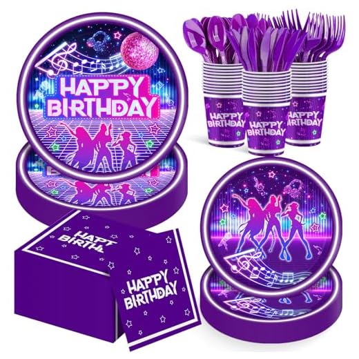 168Pcs Kpop Birthday Decorations K Pop Party Plates Napkins Cups Knives Forks Spoons, Kpop Party Decorations, Serve 24