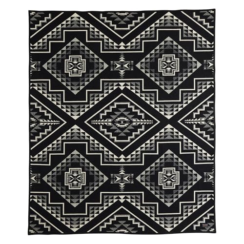 Image of Pendleton Jacquard Unnapped Twin Blanket, 64 x 80 in, Heirloom Virgin Wool
