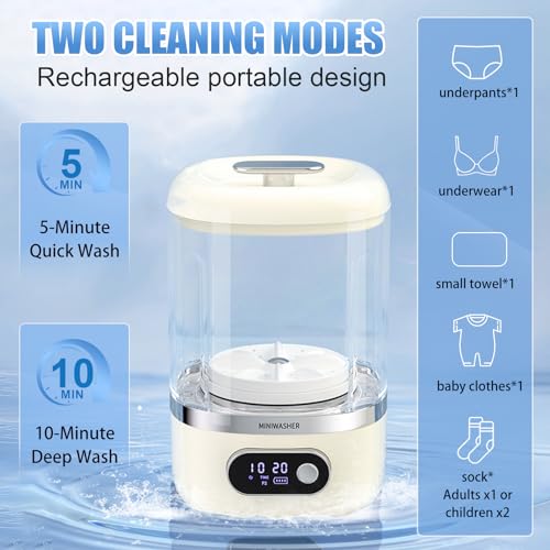 Image of Portable Washing Machine,1L Mini Washer Machine for Towel,Underwear,Socks & Baby Clothes, Small Portable Lavadora for Travel, Home Use and Camping