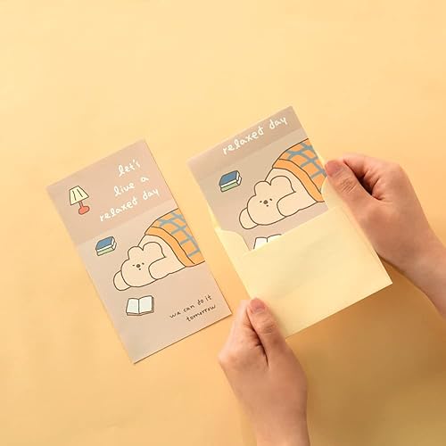 Miniatura 7 de Monolike Story town Afternoon A Mini - Juego de papel y sobres de cartas, 8 tipos, 32 letras de papel + 16 sobres