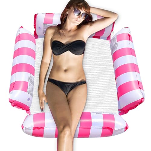 Flotador de alberca, hamaca para piscina, flota fácil de inflar y desinflar para actividades al aire libre, rafting, vacaciones, natación, lago, playa