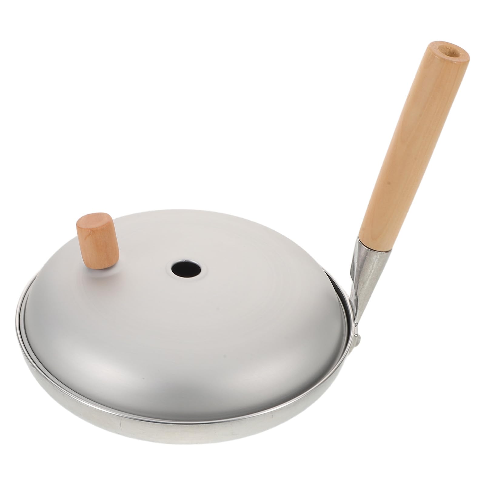 INOOMP Sartén japonesa para Oyakodon: Sartén antiadherente de aluminio con mango de madera - Cacerola pequeña para freír huevos con tapa - Mini para Tamagoyaki, ideal para cocinar en familia