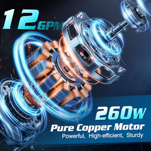 Image of SEESII Fuel Transfer Pump Battery-Powered: 12 GPM Electric Diesel Transfer Pump with 2 x 21V 4.0Ah Batteries, Portable Cordless Pump Kit with Auto Shut-Off Nozzle & 2x6.6 FT Hoses for Diesel Kerosene