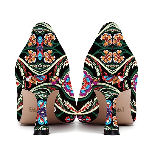 SHOWFOREST Womens Work Dress Round Toe Patent Slip On Kitten Mid Heel Pumps Shoes 2.5 Inch4