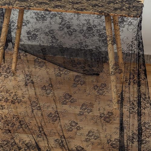 Chemin de table Halloween dentelle noire araignée nappe maison hantée - 7