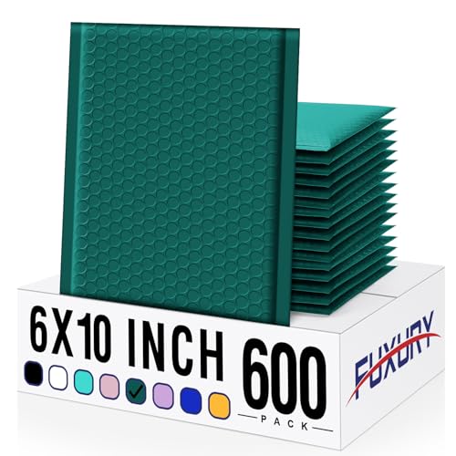 Image of Fuxury Bubble Mailer 6x10 Inch 600 Pack Forest Green Bubble Mailers Bulk